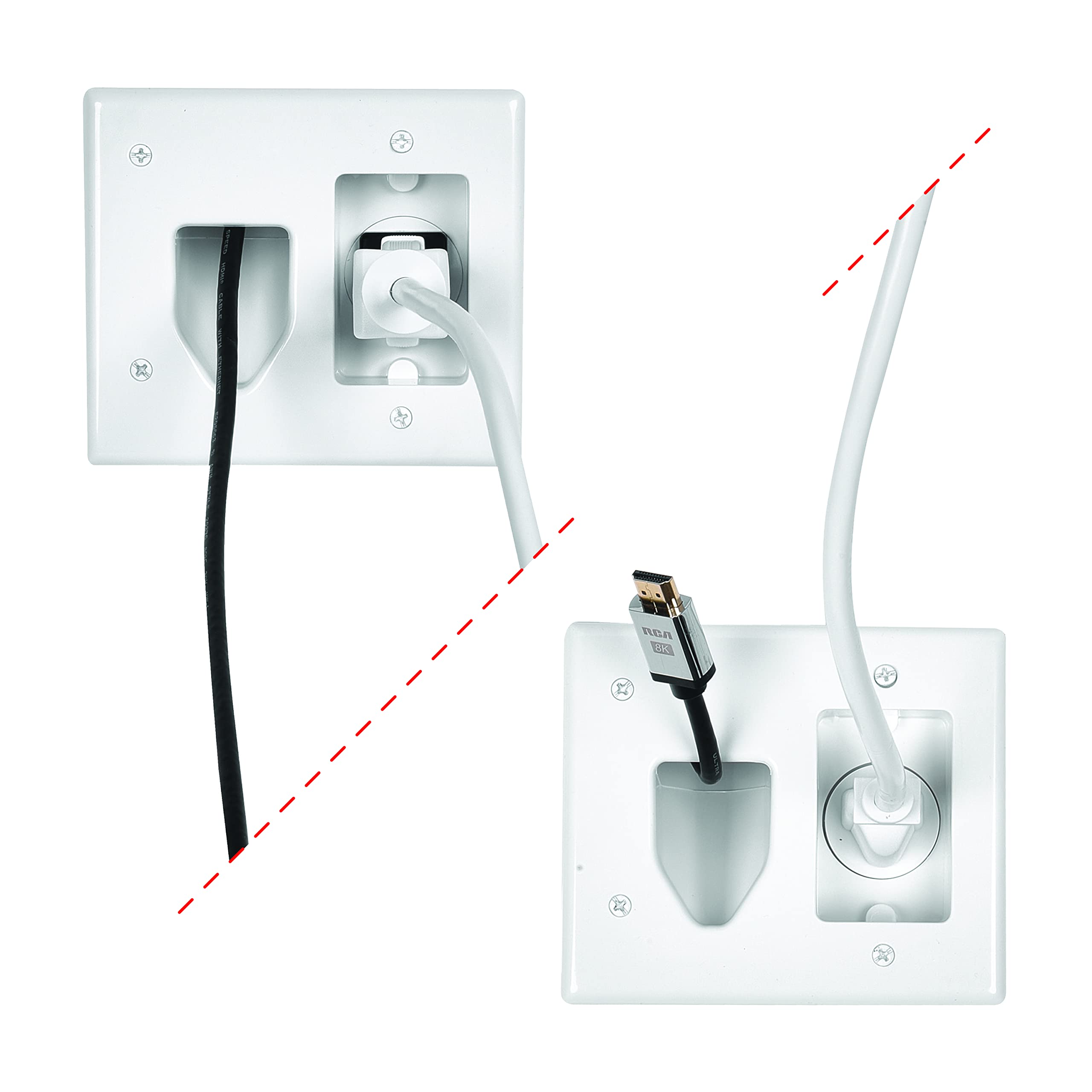 RCA DH150E RCA 壁内電源取り付けおよびコード管理キット 壁マウントフラットパネルテレビ用 ホワイト Amazon.com: RCA DH150E RCA in-Wall Power Install and Cord